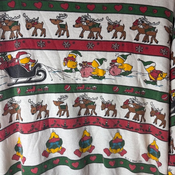 Vintage 1989 Christmas Santa Ducks Sweatshirt 1980s 80s Funny Novelty Cute - Picture 2 of 5
